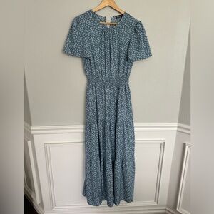 Chic Blue Floral Maxi Dress